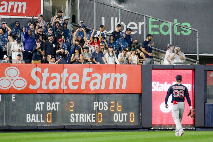 In May, a fan in Boston was arrested after throwing a water bottle at Irving; in July, a Yankees fan hit Verdugo in the back with a ball thrown from the Yankee Stadium bleachers.